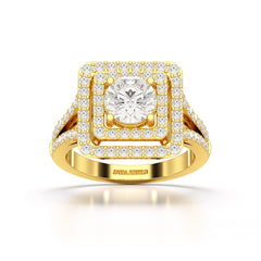 1.99 CT Lab Diamond Round Cut Halo Diamond