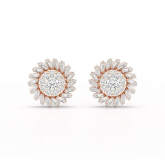 1.9 CT Lab Diamond Taper Stud Earring