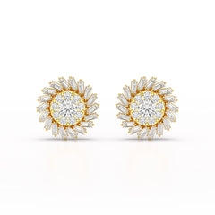 1.9 CT Lab Diamond Taper Stud Earring