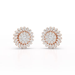 1.9 CT Lab Diamond Taper Stud Earring