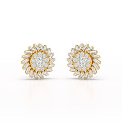 1.9 CT Lab Diamond Taper Stud Earring