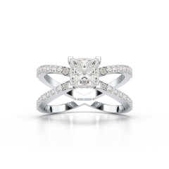 1.9 CT Princess Cut Butterfly Lab Diamond Ring