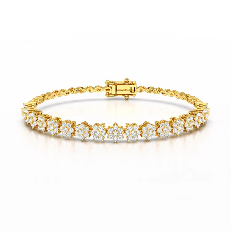 1.9 CT White Gold Lab Diamond Star Bracelet