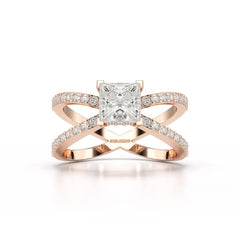 1.9 CT Princess Cut Butterfly Lab Diamond Ring