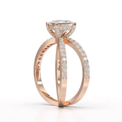 1.9 CT Princess Cut Butterfly Lab Diamond Ring