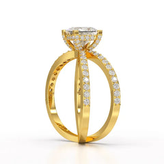 1.9 CT Princess Cut Butterfly Lab Diamond Ring