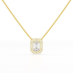 11.43 CT Emerald Cut Halo Lab Diamond Pendant