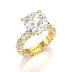 11 CT Lab Diamond Cushion Cut Ring