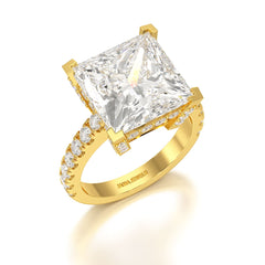 11.42 CT Lab Diamond Princess Cut Hidden Halo Ring