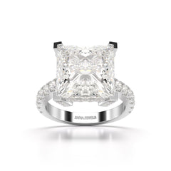 11.42 CT Lab Diamond Princess Cut Hidden Halo Ring