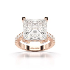 11.42 CT Lab Diamond Princess Cut Hidden Halo Ring