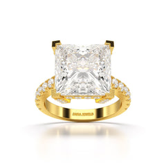 11.42 CT Lab Diamond Princess Cut Hidden Halo Ring