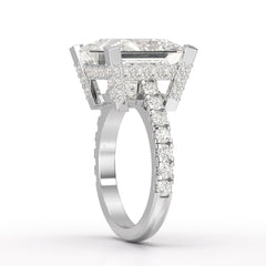 11.42 CT Lab Diamond Princess Cut Hidden Halo Ring