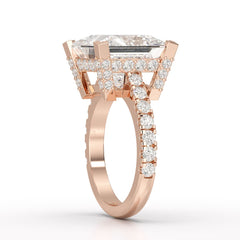 11.42 CT Lab Diamond Princess Cut Hidden Halo Ring