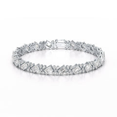 11.95 CT Emerald and Pear Cut Lab Diamond Bracelet
