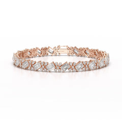 11.95 CT Emerald and Pear Cut Lab Diamond Bracelet