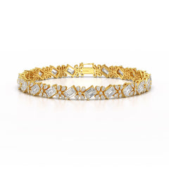 11.95 CT Emerald and Pear Cut Lab Diamond Bracelet