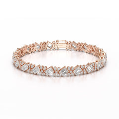 11.95 CT Emerald and Pear Cut Lab Diamond Bracelet