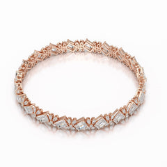 11.95 CT Emerald and Pear Cut Lab Diamond Bracelet