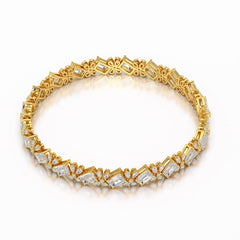11.95 CT Emerald and Pear Cut Lab Diamond Bracelet