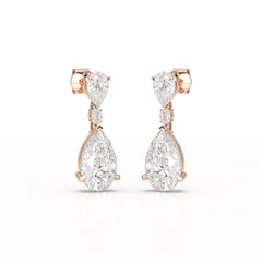 11.9 CT Pear Cut Lab Diamond Drop Earring