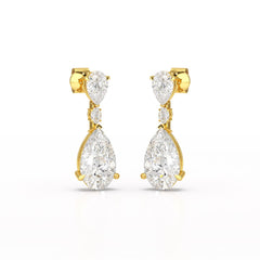 11.9 CT Pear Cut Lab Diamond Drop Earring