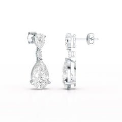 11.9 CT Pear Cut Lab Diamond Drop Earring
