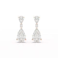 11.98 CT Pear Cut Lab Diamond Drop Earring