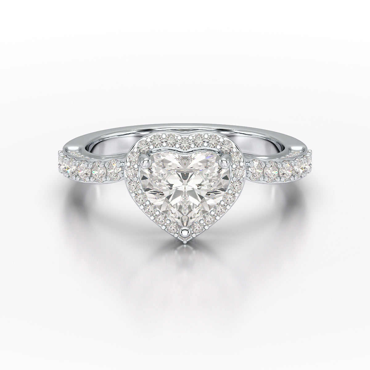 1.73 CT Heart Cut Lab Diamond Engagement Ring - Jama Jewels