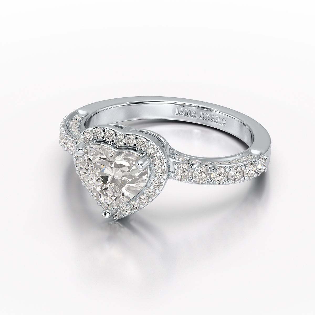1.73 CT Heart Cut Lab Diamond Engagement Ring - Jama Jewels