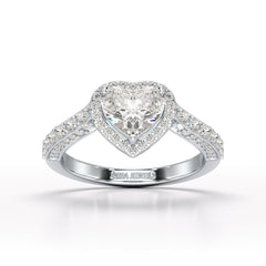 1.73 CT Heart Cut Lab Diamond Engagement Ring - Jama Jewels