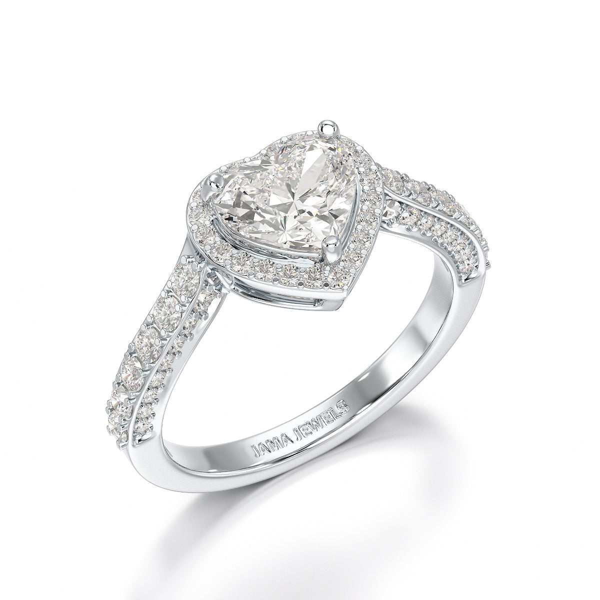 1.73 CT Heart Cut Lab Diamond Engagement Ring - Jama Jewels