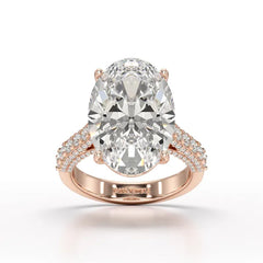 12.06 Carat Oval Cut Lab Diamond Engagement Ring - Jama Jewels
