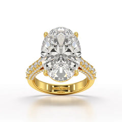 12.06 Carat Oval Cut Lab Diamond Engagement Ring - Jama Jewels