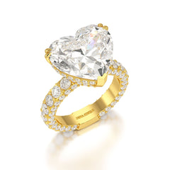 12.33 CT Hidden Halo Lab Diamond Heart Cut Ring