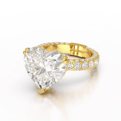 12.33 CT Hidden Halo Lab Diamond Heart Cut Ring
