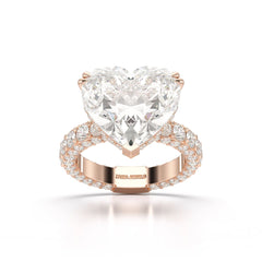 12.33 CT Hidden Halo Lab Diamond Heart Cut Ring