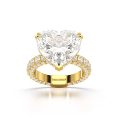 12.33 CT Hidden Halo Lab Diamond Heart Cut Ring