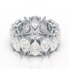 13.3 CT Pear Cut Full Eternity Lab Diamond Ring