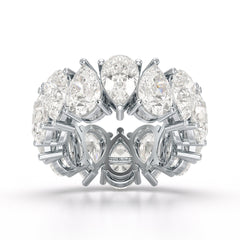13.3 CT Pear Cut Full Eternity Lab Diamond Ring