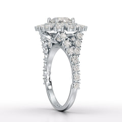 2.63 CT Double Halo Lab Diamond Wedding Ring - Jama Jewels