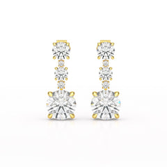 13.31 CT Round Cut Dangle Drop Earring