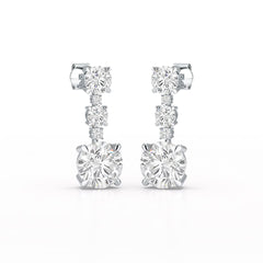 13.31 CT Round Cut Dangle Drop Earring