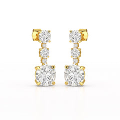 13.31 CT Round Cut Dangle Drop Earring