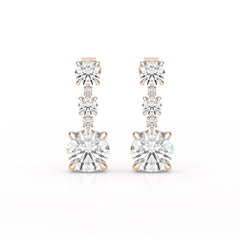 13.31 CT Round Cut Dangle Drop Earring