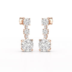 13.31 CT Round Cut Dangle Drop Earring