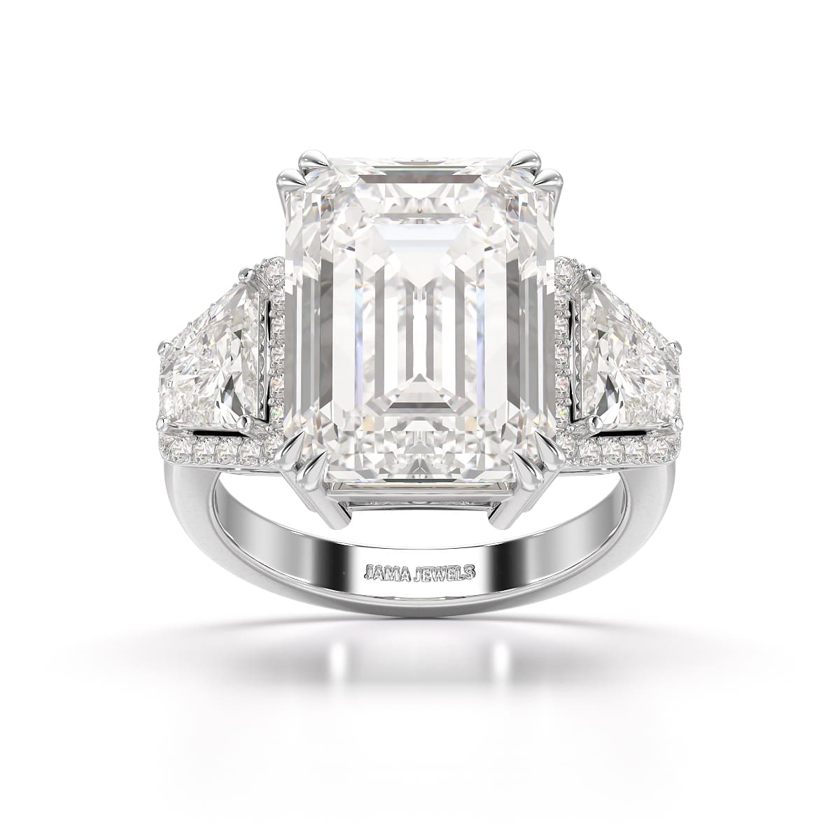 13.49 CT Emerald Cut Lab Diamond Ring