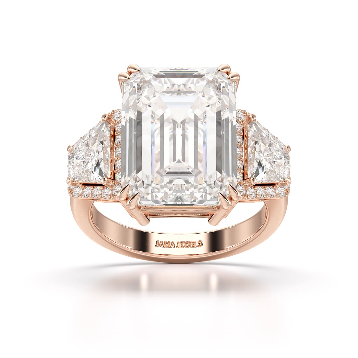 13.49 CT Emerald Cut Lab Diamond Ring