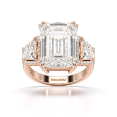 13.49 CT Emerald Cut Lab Diamond Ring