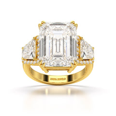 13.49 CT Emerald Cut Lab Diamond Ring